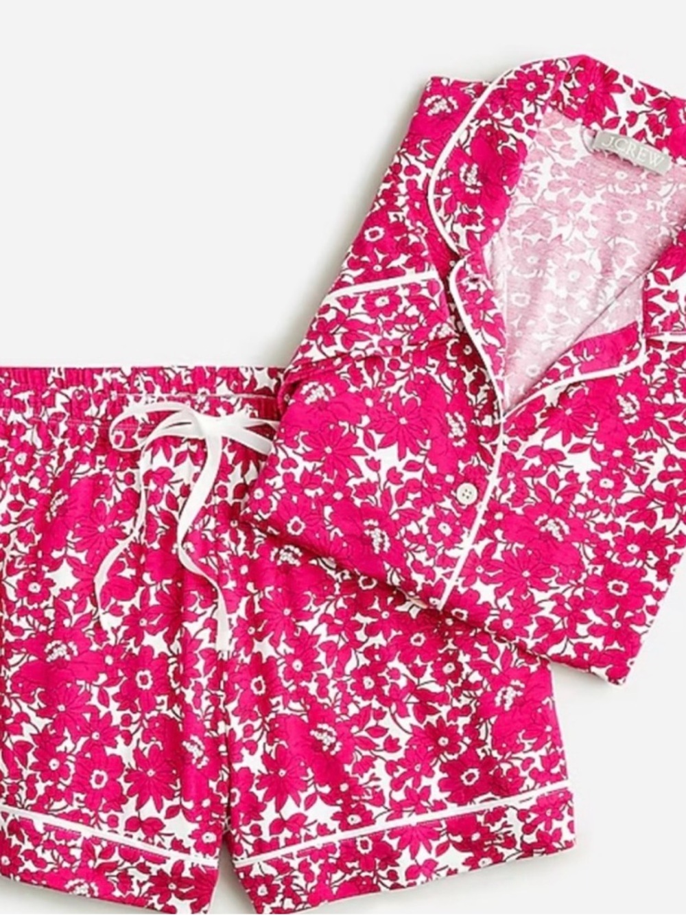 J.Crew Eco Dreamiest Pajama Set 2X Pink Floral Cotton Modal Lounge Sleep Set - Picture 2 of 6